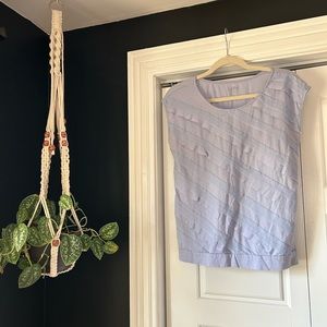 Loft Lavendar Size Medium Sleeveless Diagonal Ruffle Top